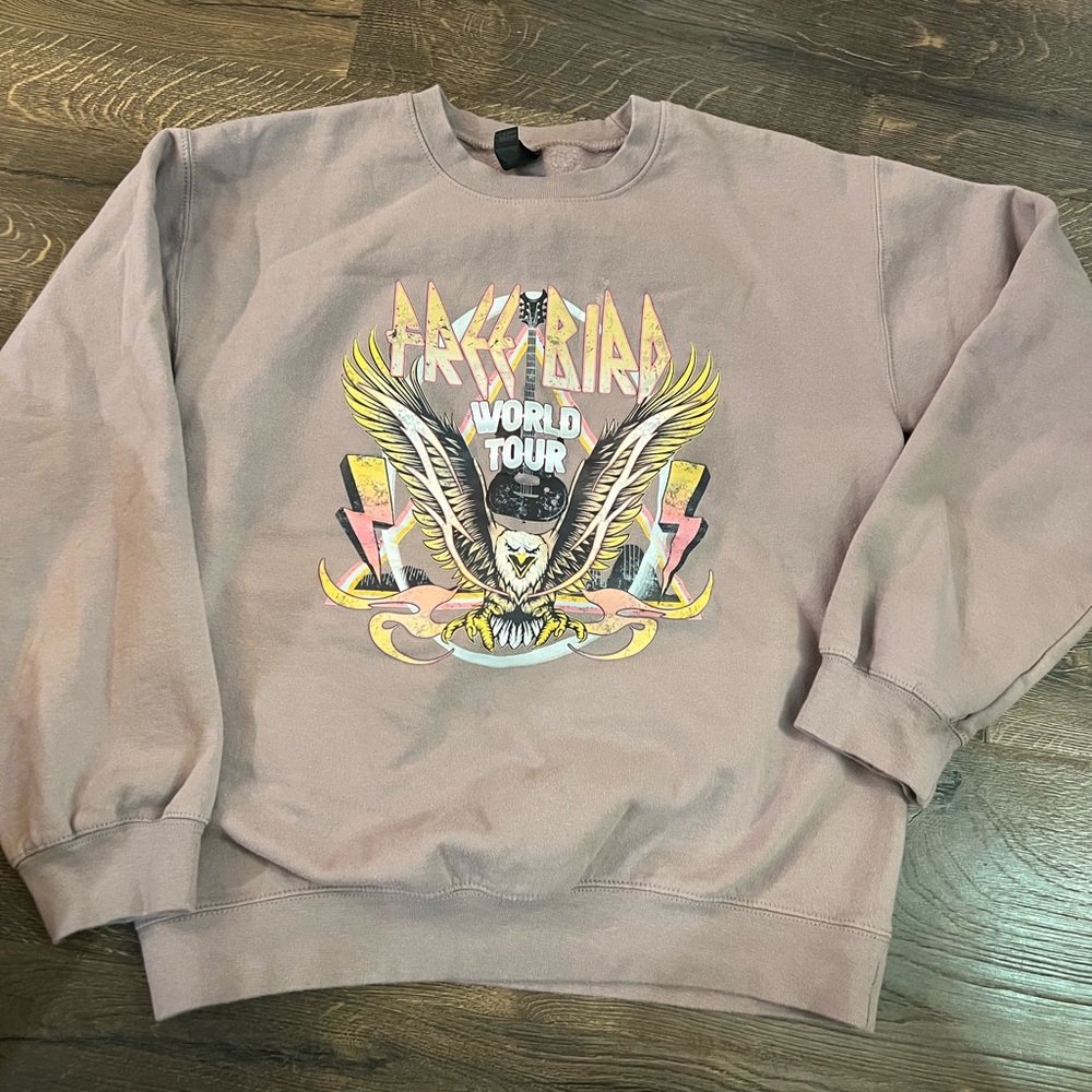 Graphic Print Women’s Sweatshirt - Brown size Small